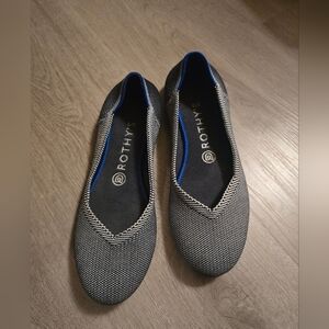 Rothy's Black and Gray Slip-On Shoes Round Toe 7.5